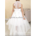 Promoção de Natal !!! Girl Communion Party Prom Princesa Festa de alta qualidade sem mangas White Flower Girl Dress com Long Tail